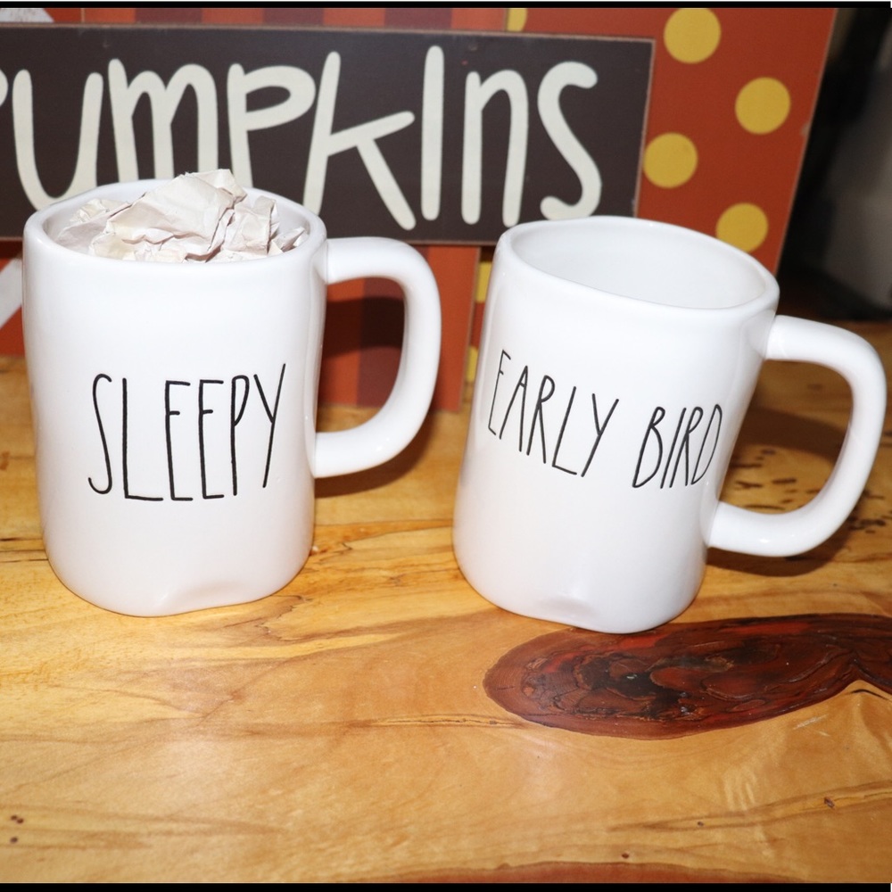 NWT - Rae Dunn Sleepy and Early Bird Coffee Mugs